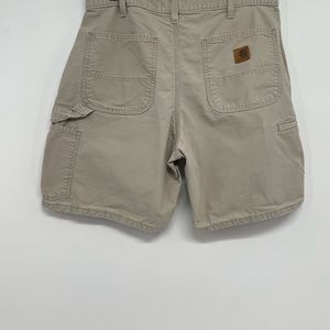 Carhartt B144 Tan Men’s 34  8”Carpenter Pocket Utility Work Shorts Flat Front
